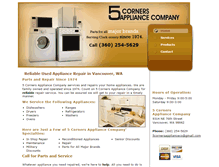 Tablet Screenshot of 5cornersappliance.com